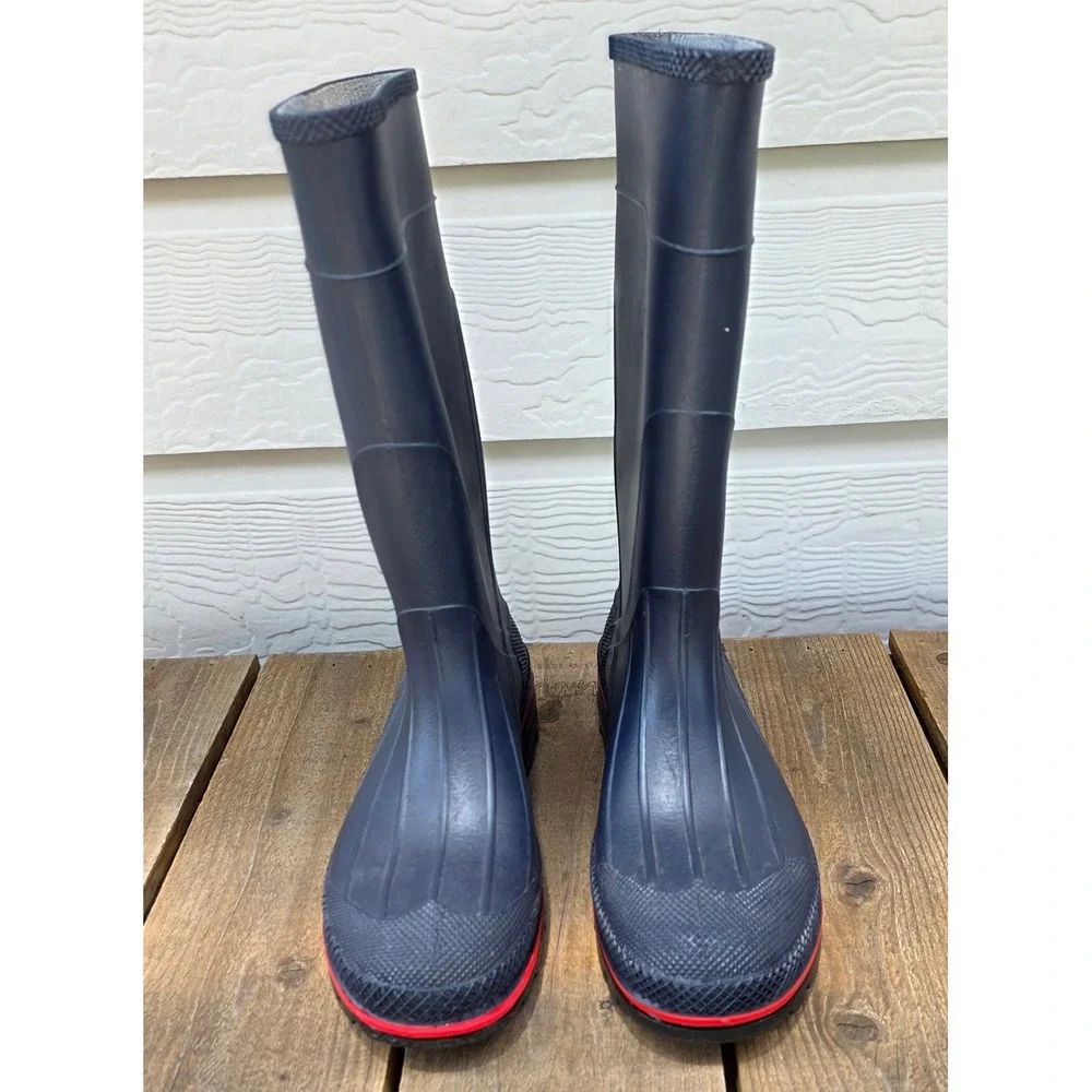 Servus Navy Blue Red Rubber Rain Boots Waterproof ASTM F2892-18 EH Womens 8